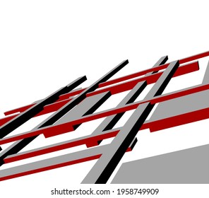 modern architecture concept 3d drawing
