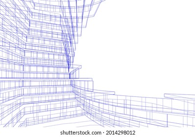 Diseño arquitectónico moderno 3d
