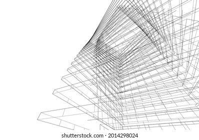 Diseño arquitectónico moderno 3d