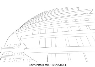 Diseño arquitectónico moderno 3d