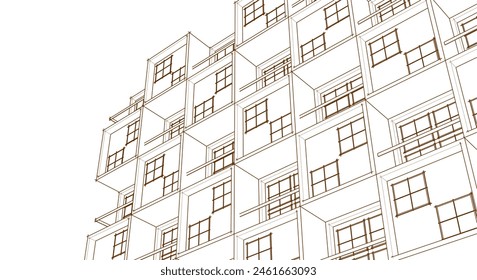 modern architecture concept 3d illustration