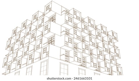 concepto de arquitectura moderna ilustración 3d