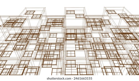 modern architecture concept 3d illustration