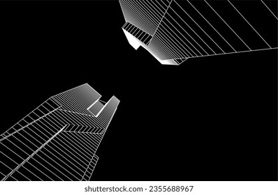 Modern architecture concept design 3d illustration