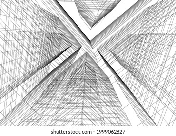 Ilustración vectorial de concepto de arquitectura moderna