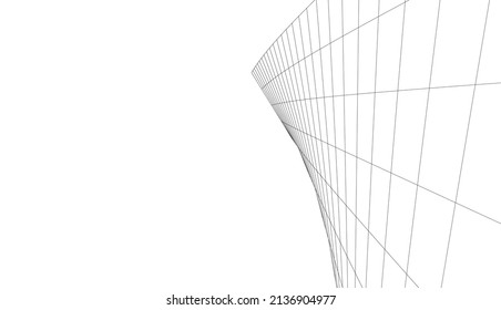 Modern architecture design 3d illustration