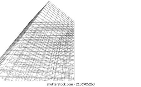 Modern architecture design 3d illustration