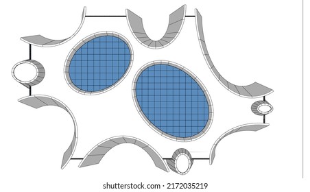 Ilustración vectorial de diseño de arquitectura moderna