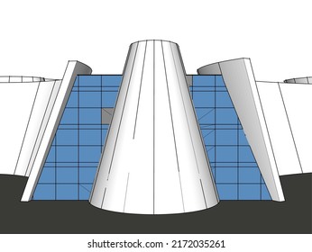 Ilustración vectorial de diseño de arquitectura moderna