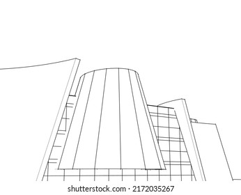 Ilustración vectorial de diseño de arquitectura moderna