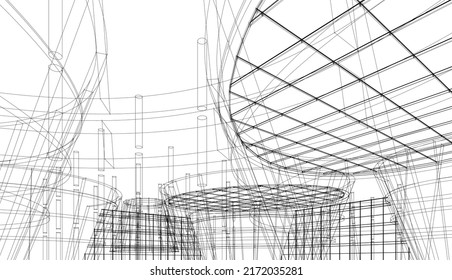 Ilustración vectorial de diseño de arquitectura moderna