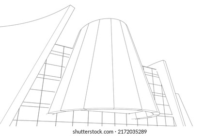 Ilustración vectorial de diseño de arquitectura moderna