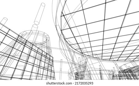Ilustración vectorial de diseño de arquitectura moderna