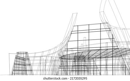 Ilustración vectorial de diseño de arquitectura moderna