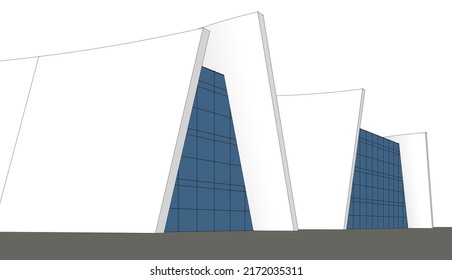 Ilustración vectorial de diseño de arquitectura moderna