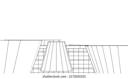 Ilustración vectorial de diseño de arquitectura moderna
