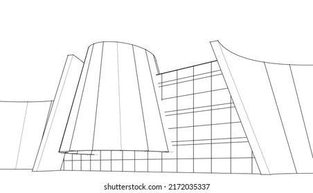 Ilustración vectorial de diseño de arquitectura moderna