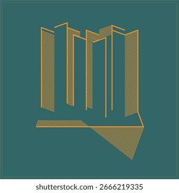 Modern architecture development. Emblem sign symbol