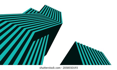 modern architecture digital 3d drawing
