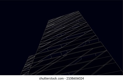 Modern architecture digital 3d illustration