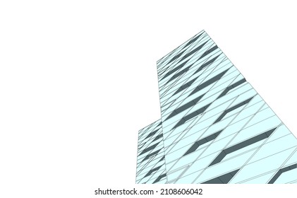 Modern architecture digital 3d illustration
