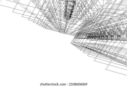 Digitale 3D-Illustration der modernen Architektur