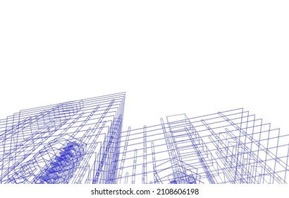 Digitale 3D-Illustration der modernen Architektur