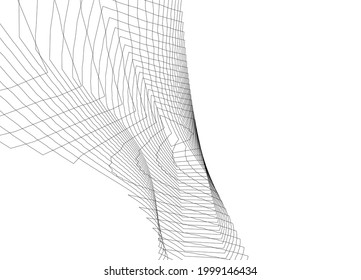 modern architecture digital background 3d design vector illustration