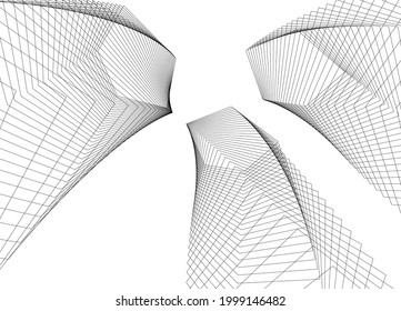 modern architecture digital background 3d design vector illustration