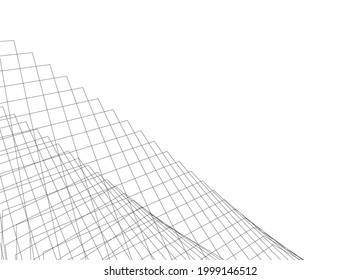 modern architecture digital background 3d design vector illustration