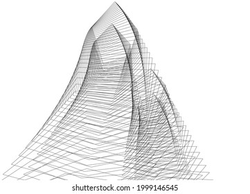 digitale moderne Architektur, 3er Hintergrund, Vektorgrafik