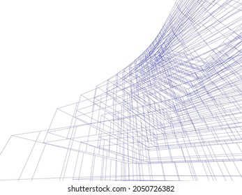 modern architecture digital background 3d design vector illustration