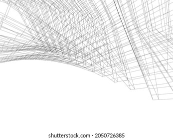 modern architecture digital background 3d design vector illustration