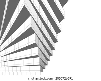modern architecture digital background 3d design vector illustration