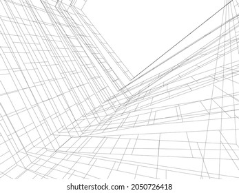 arquitectura moderna fondo digital 3d diseño ilustración vectorial