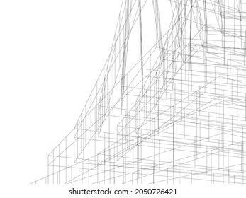 arquitectura moderna fondo digital 3d diseño ilustración vectorial