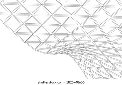 Dibujo de arquitectura moderna Ilustración 3d