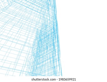 ilustración vectorial 3d de arquitectura moderna