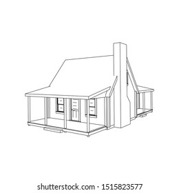 modern architecture exterior. architecture abstract. Blueprint or Wire-frame style