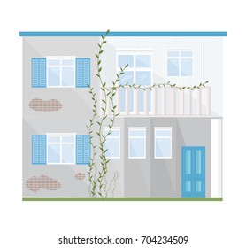 Modern architecture facade building vector illustrations