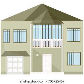 Modern architecture facade building vector illustrations