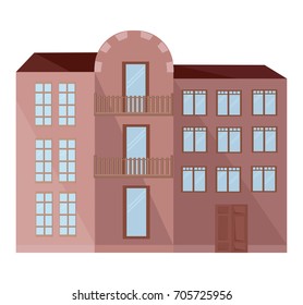 Modern architecture facade building vector illustrations