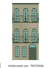Modern architecture facade building vector illustration