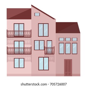Modern architecture facade building vector illustrations