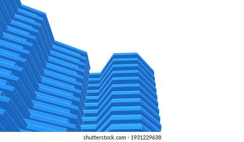 modern architecture house with balconies 3d rendering