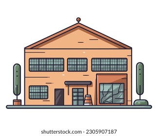 Modern architecture illustration vector over white