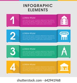 Modern architecture infographic template. infographic design with architecture icons includes greek column. can be used for presentation, diagram, annual report, web design.