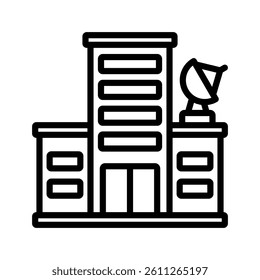 Modern Architecture Line Vector Illustration On White Background.