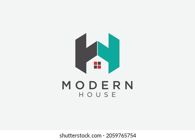 modern architecture logo design template. building and home logotype Letter H logo design concept. architect , designer, construction, residential, mortgage vector logo design illustration