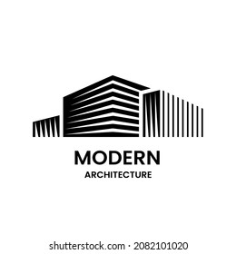 Modern Architecture logo design template. Stock vector emblem.